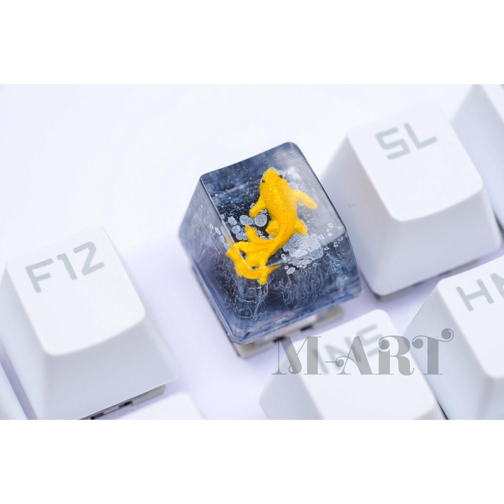 Nút dành cho bàn phím cơ cá koi phối màu san hô tiểu cảnh - Fishes Koi Keycap artisan handmade