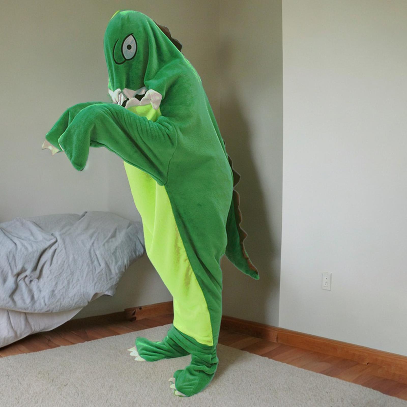 Wearable Dinosaur Blanket Hooded Blanket Sleepwear Animal Sleeping Bag