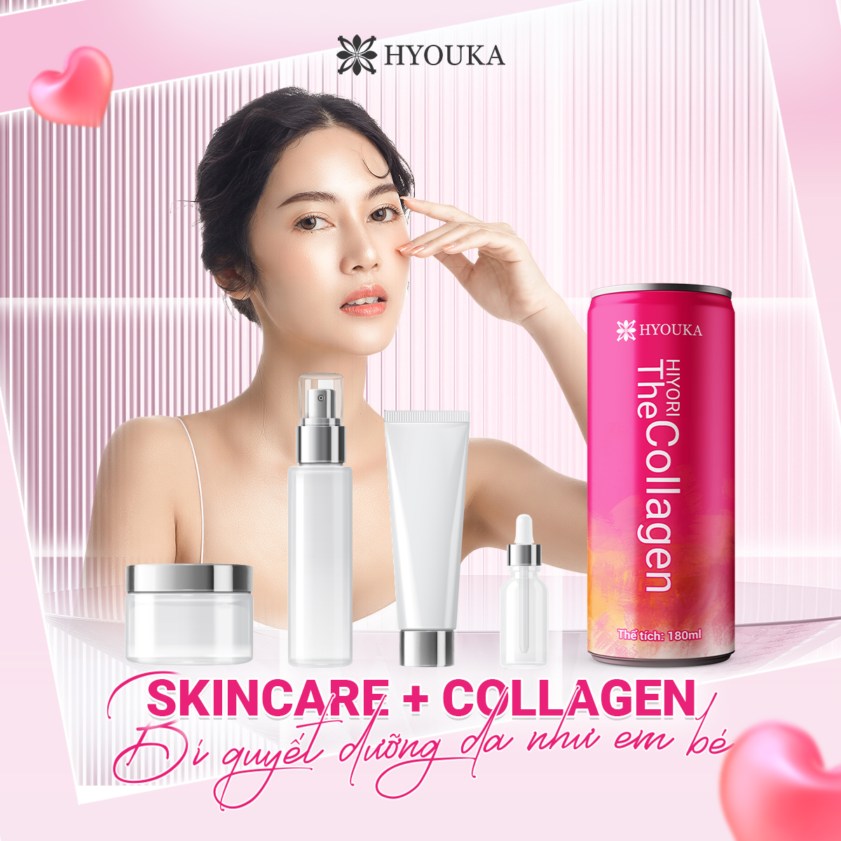 [Hộp 12 lon] Nước Collagen Hiyori thuỷ phân trẻ hoá trắng da, Nước uống đẹp da