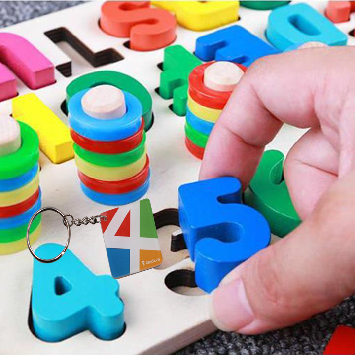 Đồ chơi giáo dục, giáo Cụ Montessori cho bé học đếm số, cột tính bậc thang và bảng chữ cái, đồ chơi gỗ giúp phát triển trí não giáo dục theo phương pháp montessori – Tặng Kèm Móc Khóa 4Tech.