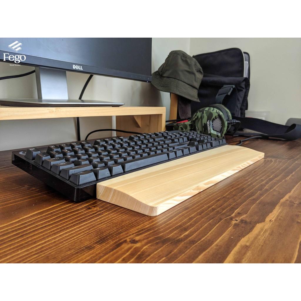 Kê lót tay bàn phím bằng gỗ tự nhiên chống trượt/ thiết kế chất lượng cao Fullsize/ TKL / Compact / Keycho