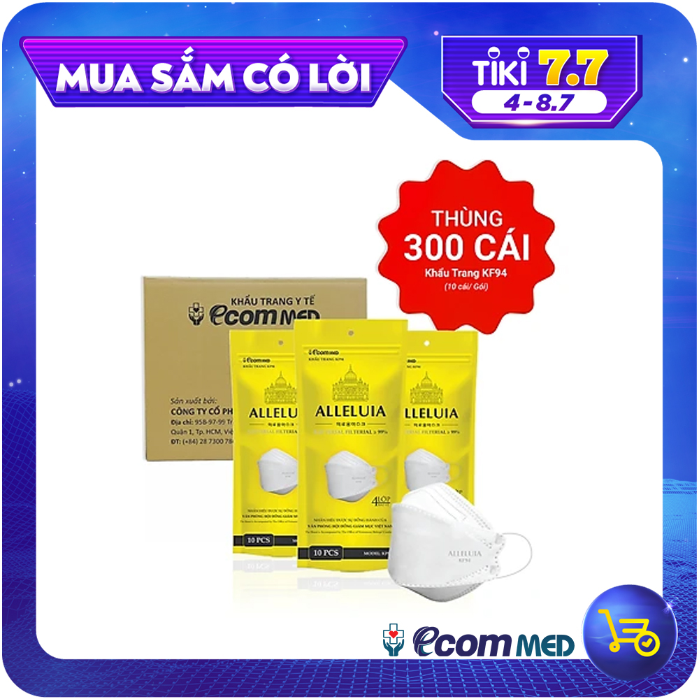 Thùng 300 Khẩu Trang KF94 Công Giáo EcomMed