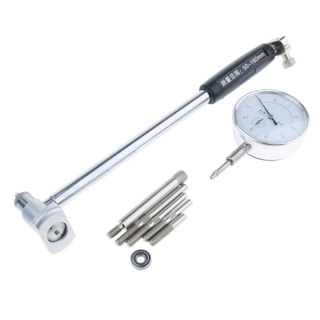 Dial Bore Gauge, 50-160MM Bore Gauge Set Diameter Indicator Measuring Engine Cylinder Tool Kit Used to Measure Internal Dimensions