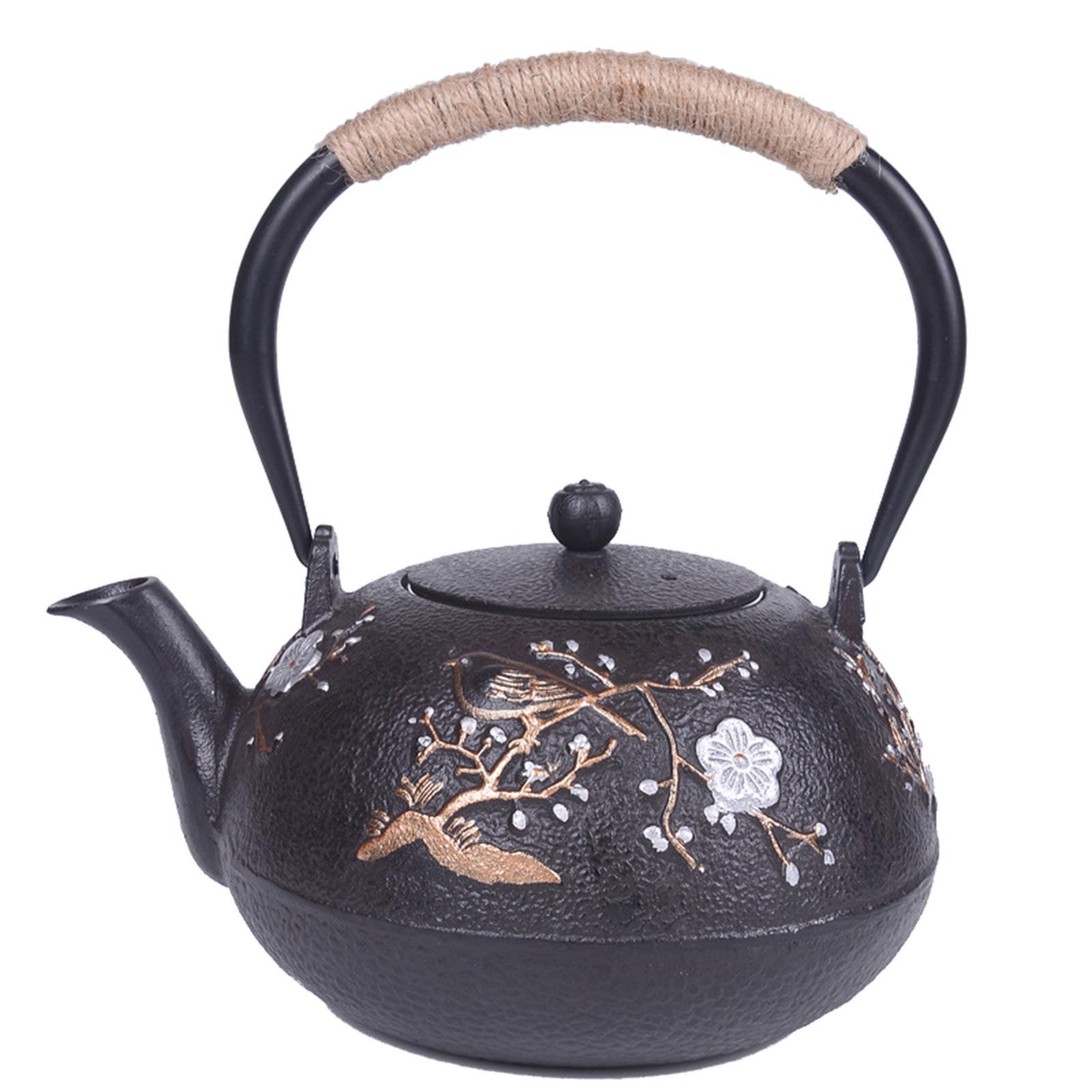 Chinese Cast Iron Teapot Tea Kettle 1.2L with Stainless Steel Infuser