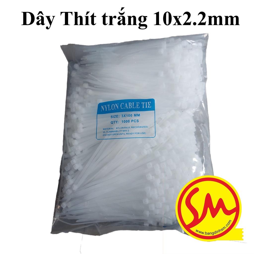 DÂY THÍT, DÂY RÚT NHỰA TRẮNG dài 10cm bản 2.2mm chuyên dùng để BUỘC, THẮT, CỐ ĐỊNH CÁC ĐỒ VẬT