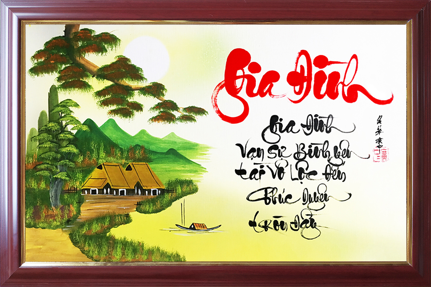 Tranh thư pháp Gia Đình