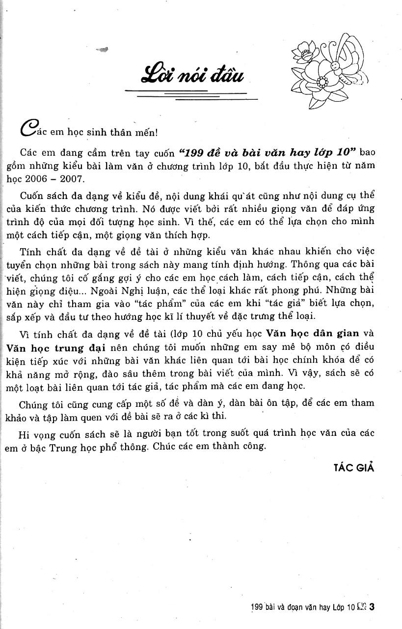 199 Đề & Bài Văn Hay Lớp 10