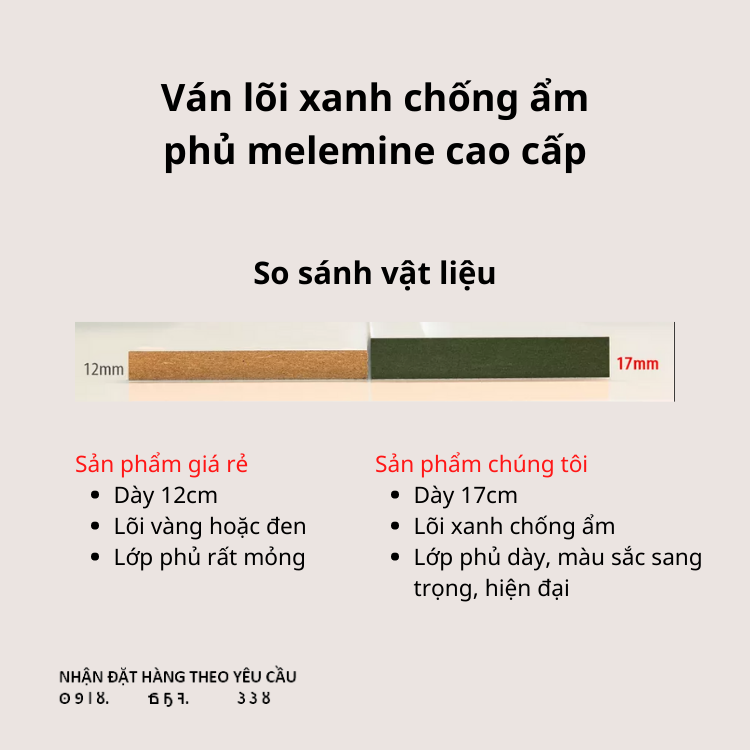 Ván kệ gỗ HMR lõi xanh phủ Melamine Thái Lan, ván cao cấp. Kháng ẩm, chống xước . Decor rất đẹp, dễ lắp đặt