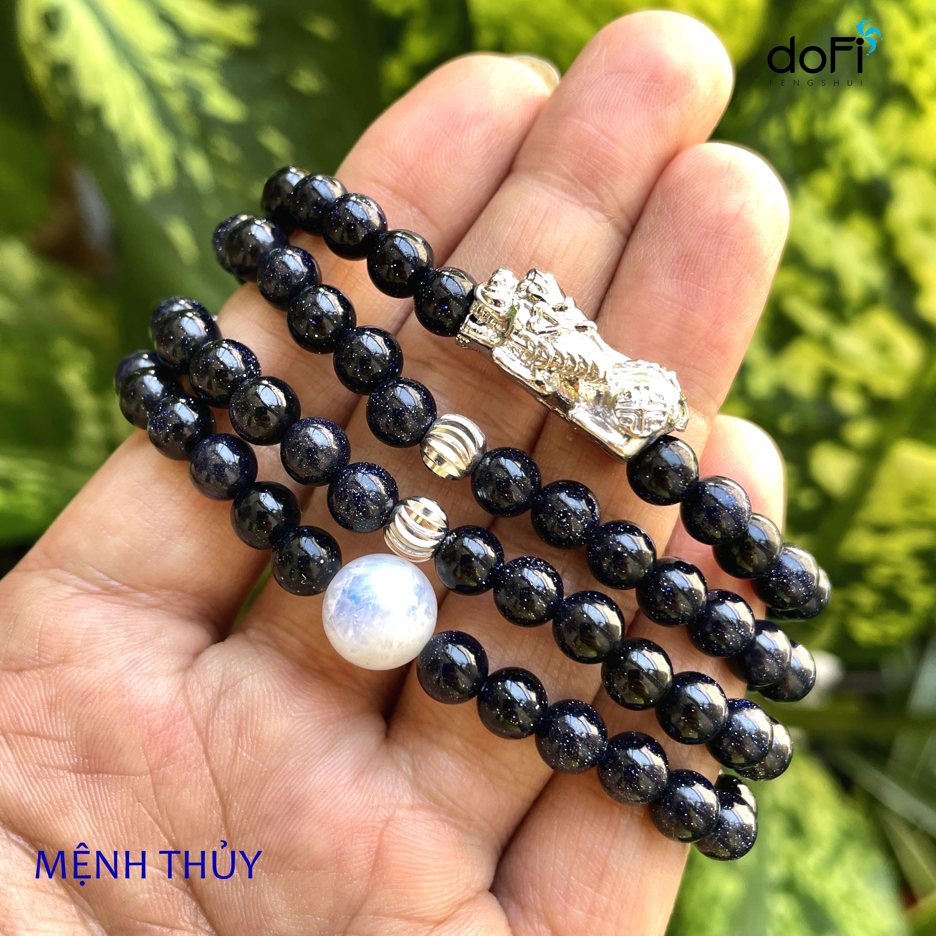 TRÀNG HẠT KIM SA XANH + ĐÁ MẶT TRĂNG PHỐI TỲ HƯU