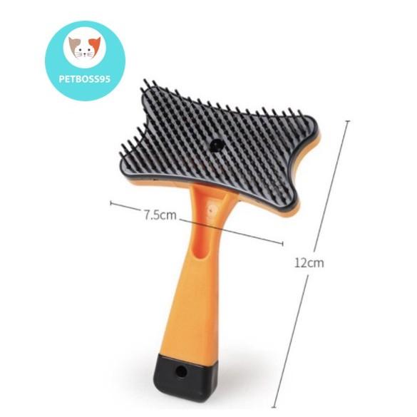 Lược chải lông cho thú cưng có nút bấm bằng nhựa, đẩy lông tiện lợi