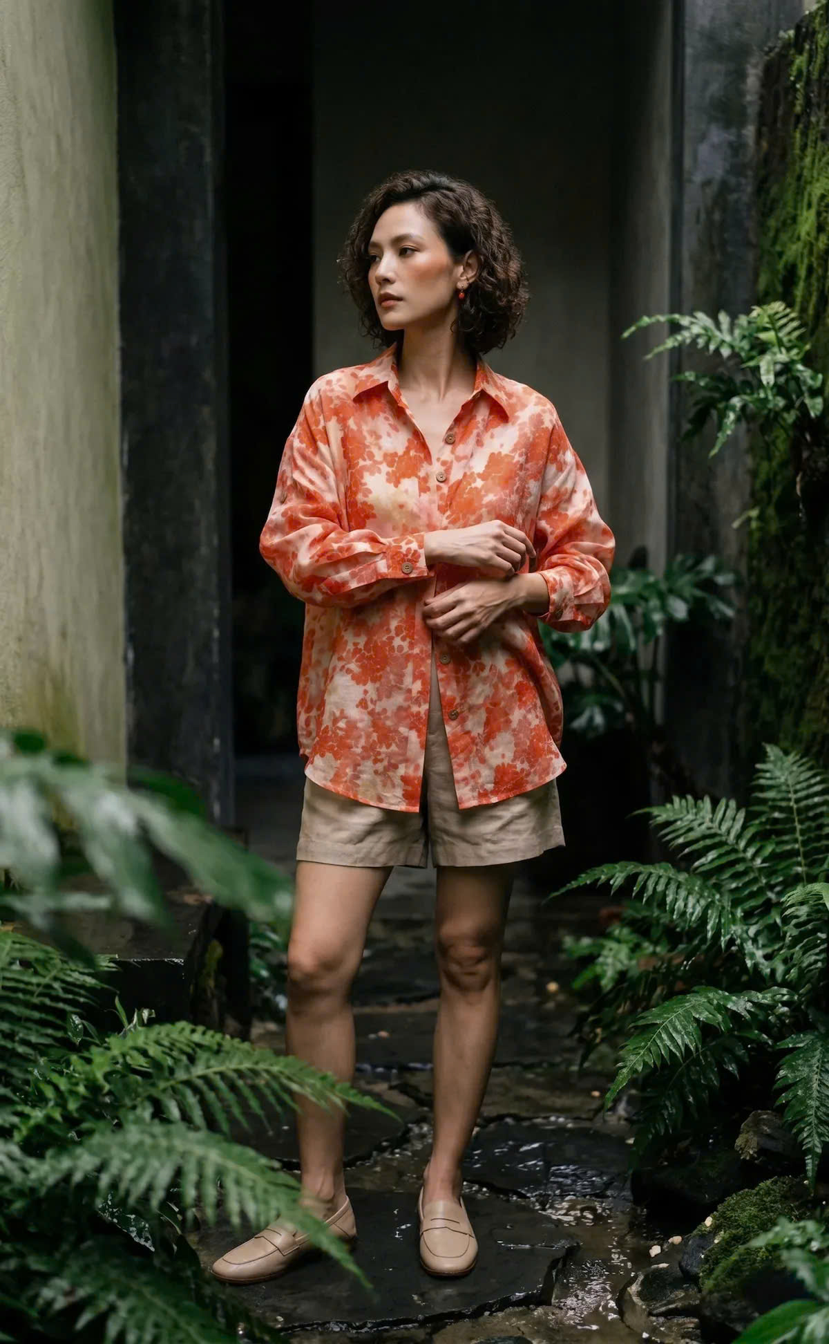 Áo Sơ Mi Dáng Rộng Oversize Gai Xanh Ramie Thanh Minh Top175 Thời trang Hity