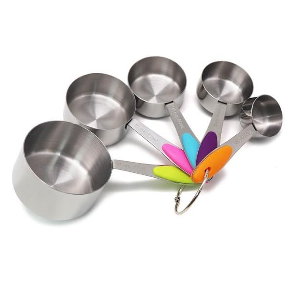 Bộ cup đong nguyên liệu làm bánh inox nhiều màu