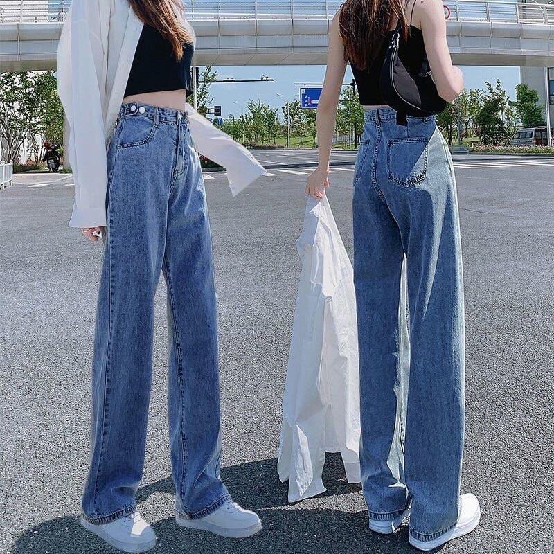 Quần jeans nữ cạp cao ống đứng cạp có thể điều chỉnh được mẫu mới 2022 hàng Quảng Châu mã #660