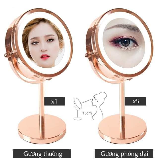 Gương tròn để bàn 2 mặt Cosmetic & Makeup Mirror RIO MMST
