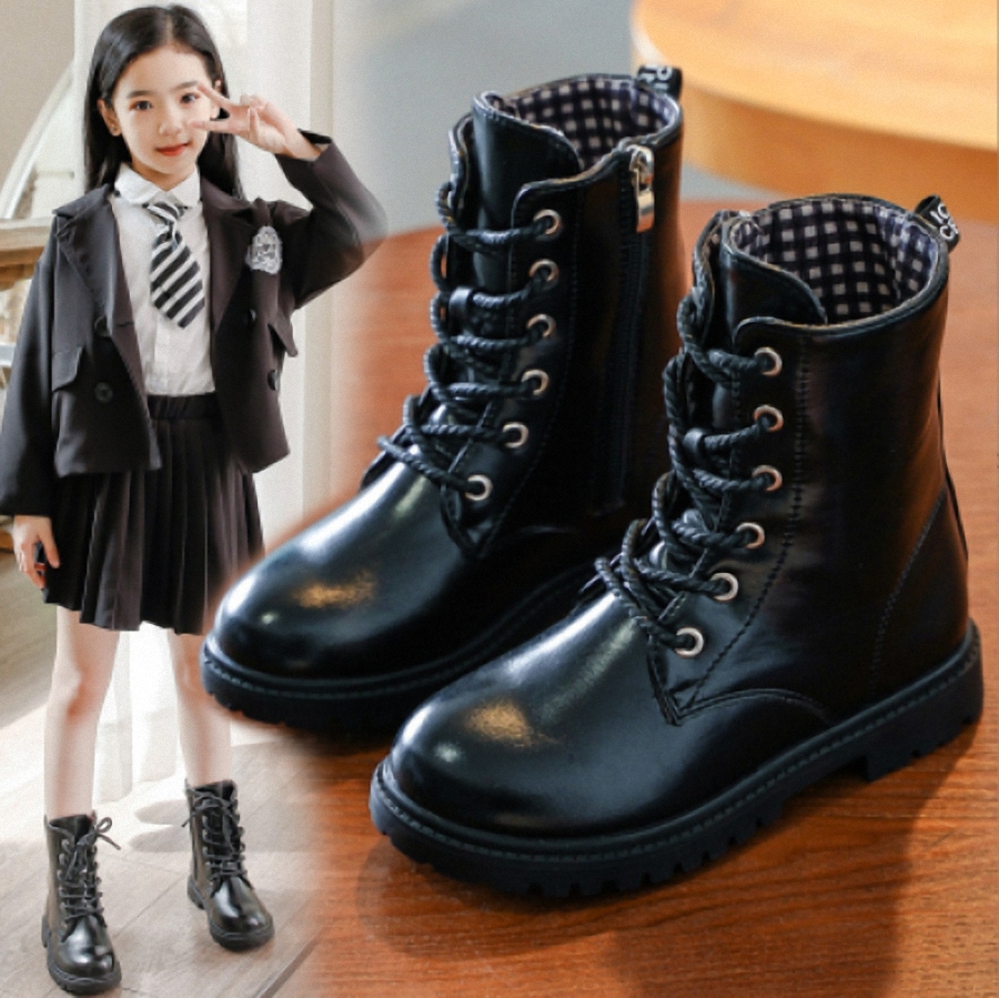 Bốt combat/Boots cổ ngắn cho bé gái, phong cách Hàn Quốc,( mẫu mới nhất ) BA238