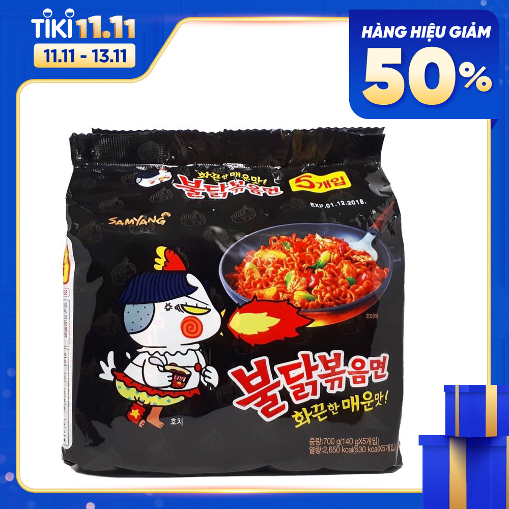 Bịch 5 Gói Mì Xào Vị Gà Cay Samyang Hàn Quốc