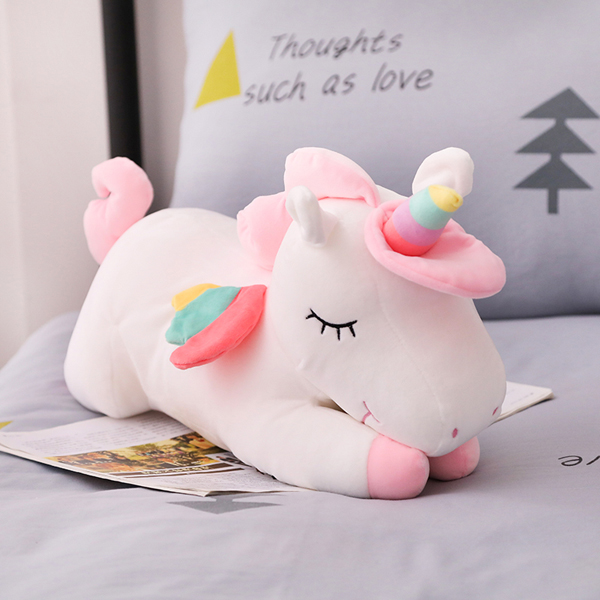 Gấu bông ngựa một sừng unicorn nằm (60 cm) gb45 (Màu Trắng)