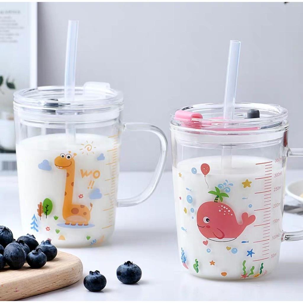 Cốc Chia Vạch Thủy Tinh Pha Sữa Cho Bé 350ml