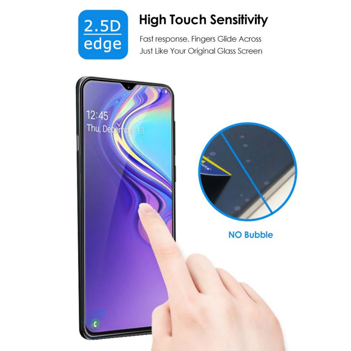 Miếng dán kính cường lực cho Samsung Galaxy A20 / A30 / A50 (độ cứng 9H, mỏng 0.3mm, hạn chế bám vân tay) - Hàng nhập khẩu