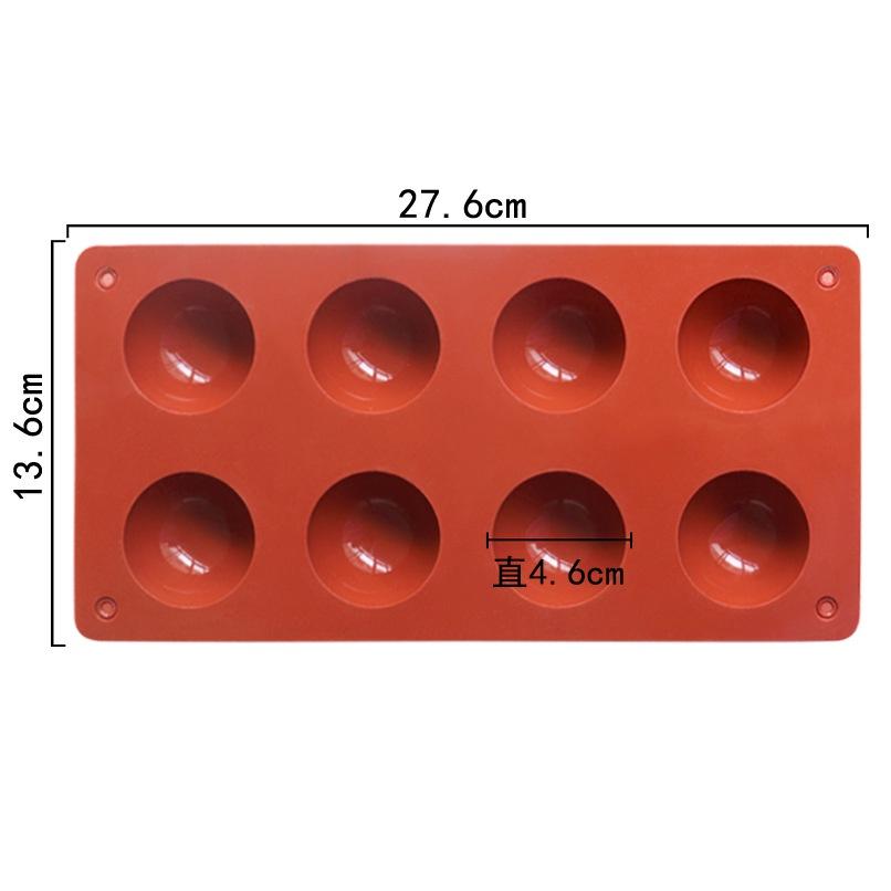 Khuôn Silicon Hình Tròn 8 Bán Cầu Đổ Socola/Thạch/Đá/Kẹochipchip/Pudding