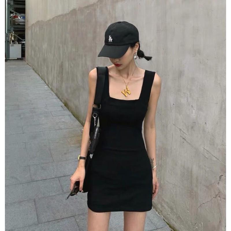 Váy Váy body hai dây chất thun bozip dày dặn chữ ôm from body siêu xinh