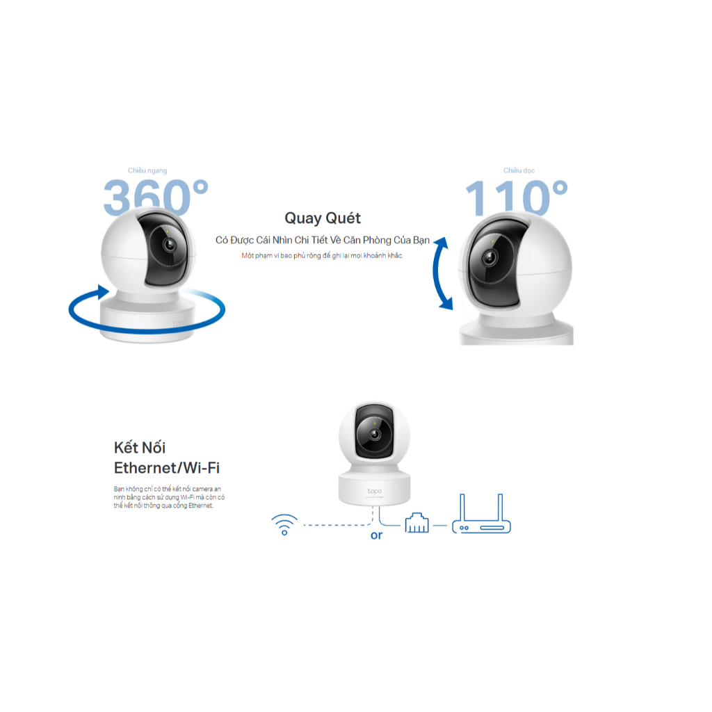 CAMERA WIFI TRONG NHÀ TAPO C222 4MP - XOAY 360 ĐỘ, ĐÀM THOẠI HAI CHIỀU, PHÁT HIỆN NGƯỜI, TIẾNG KHÓC, TIẾNG ĐỘNG VẬT