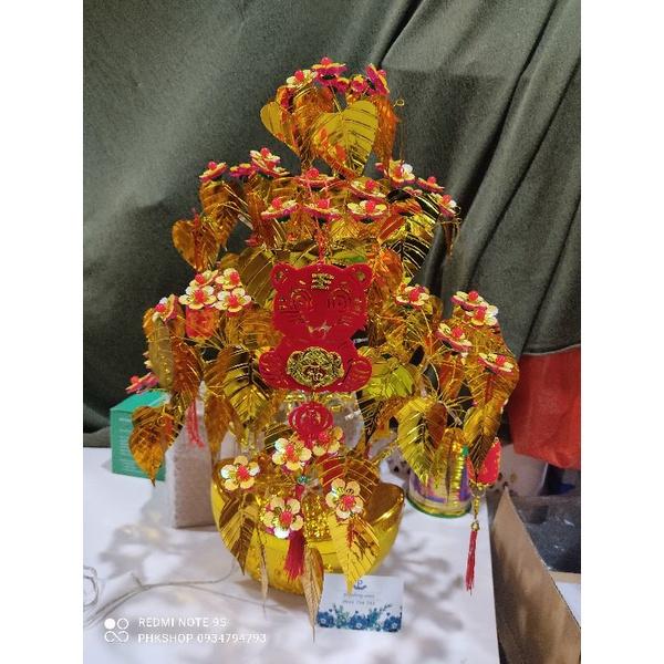 Cây bồ đề cành vàng lá ngọc ~60cm có đèn