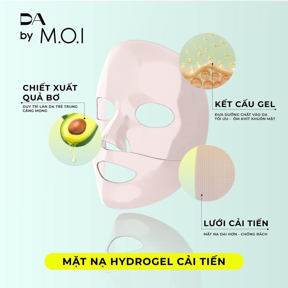 Set 3 miếng Mặt Nạ Bơ Tinh Khiết Hydrogel DA BY M.O.I Dưỡng ẩm - Sáng da - Trẻ hoá