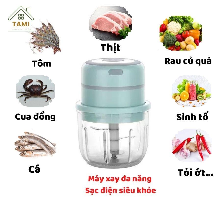 Máy xay mini cầm tay, xay tỏi ớt, xay thịt, xay rau củ, xay sinh tố xay đồ ăn dặm cho bé