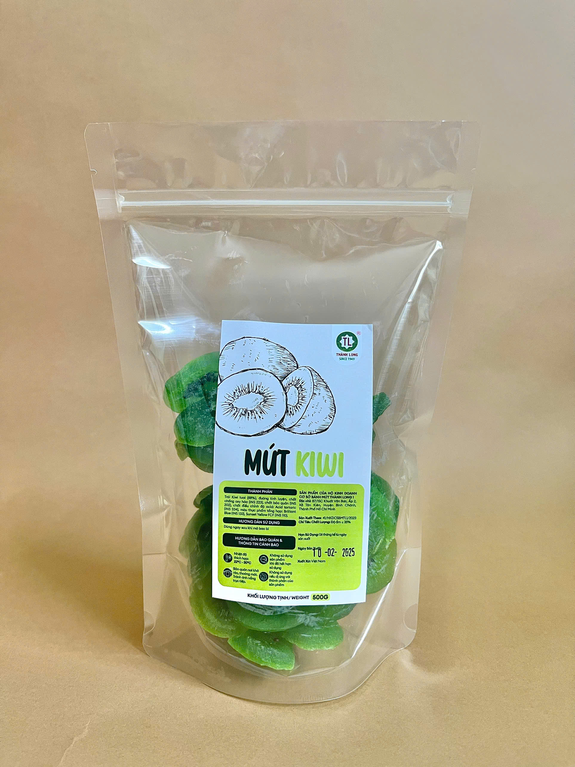 MỨT KIWI SẤY THÀNH LONG GÓI 200G / 500G