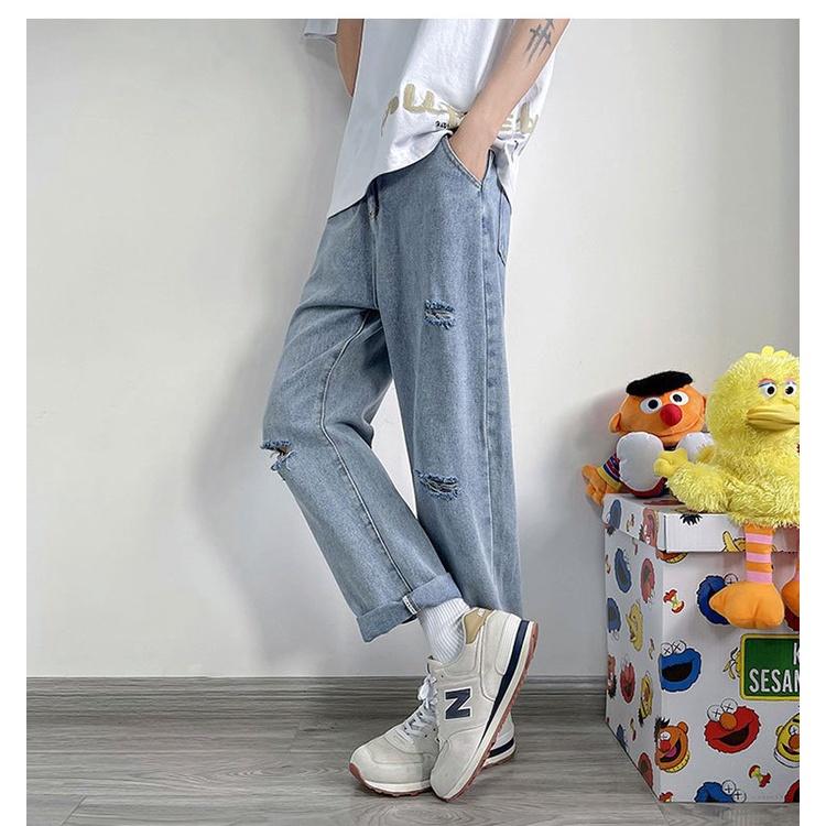 Quần baggy jean rách gối nam nữ mới 3785 2021 Pon.mens