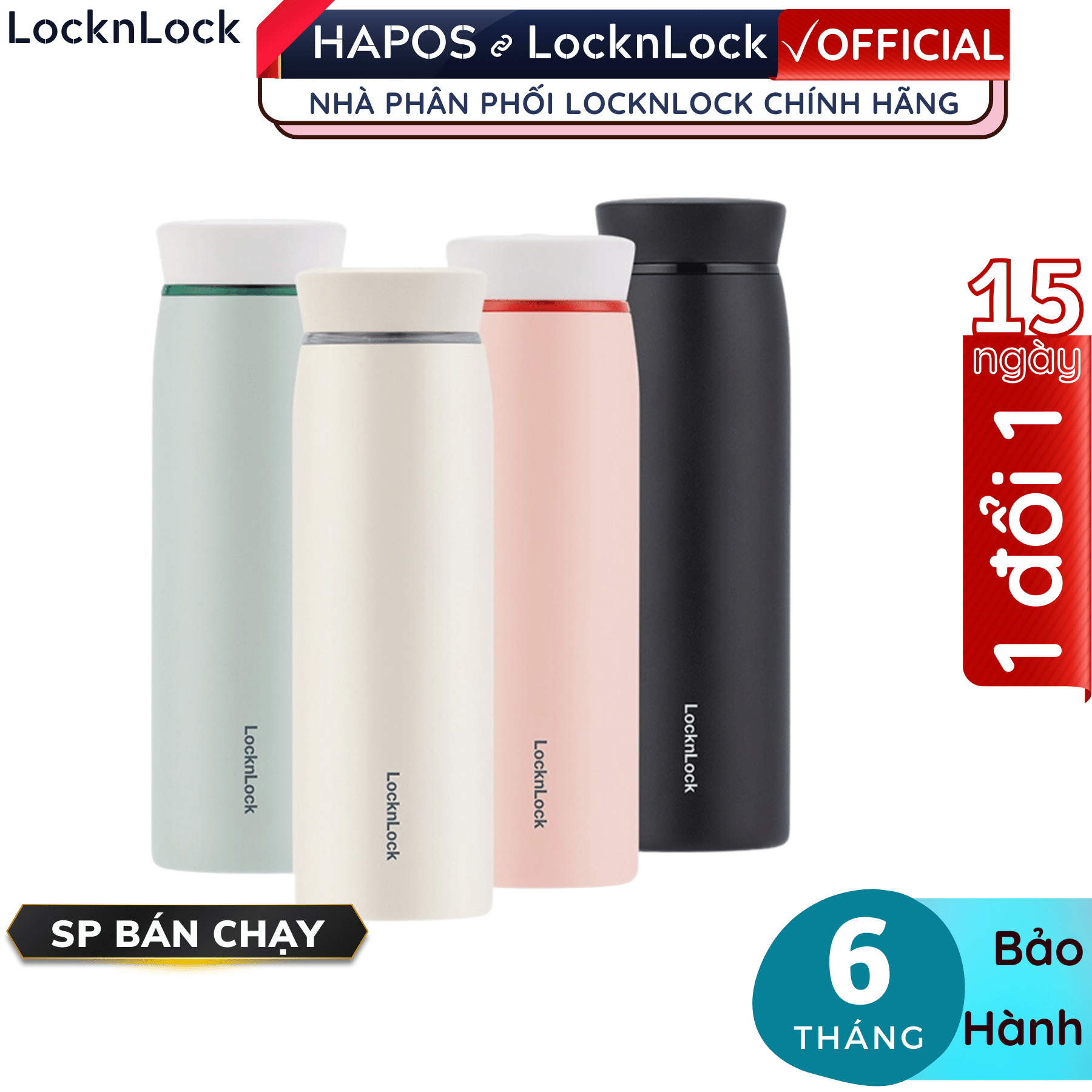 Bình giữ nhiệt Lock&amp;Lock Feather Light Ring LHC4244 460ml - Hàng chính hãng - Hapos