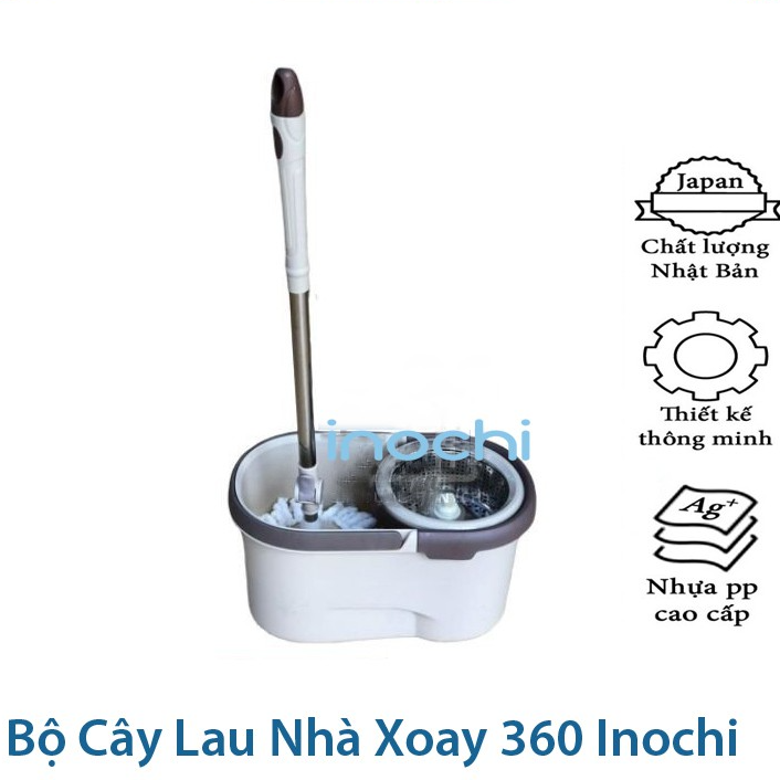 Cây Lau Nhà, Bộ Cây Lau Nhà Thông Minh Xoay 360 Độ Lồng Inox, Chính Hãng Inochi Đạt Tiêu Chuẩn Xuất Nhật