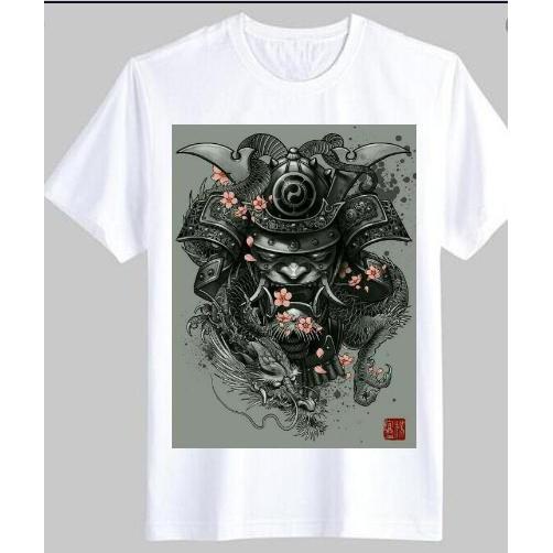 Áo Thun In Hình Mặt Nạ Samurai Rồng
