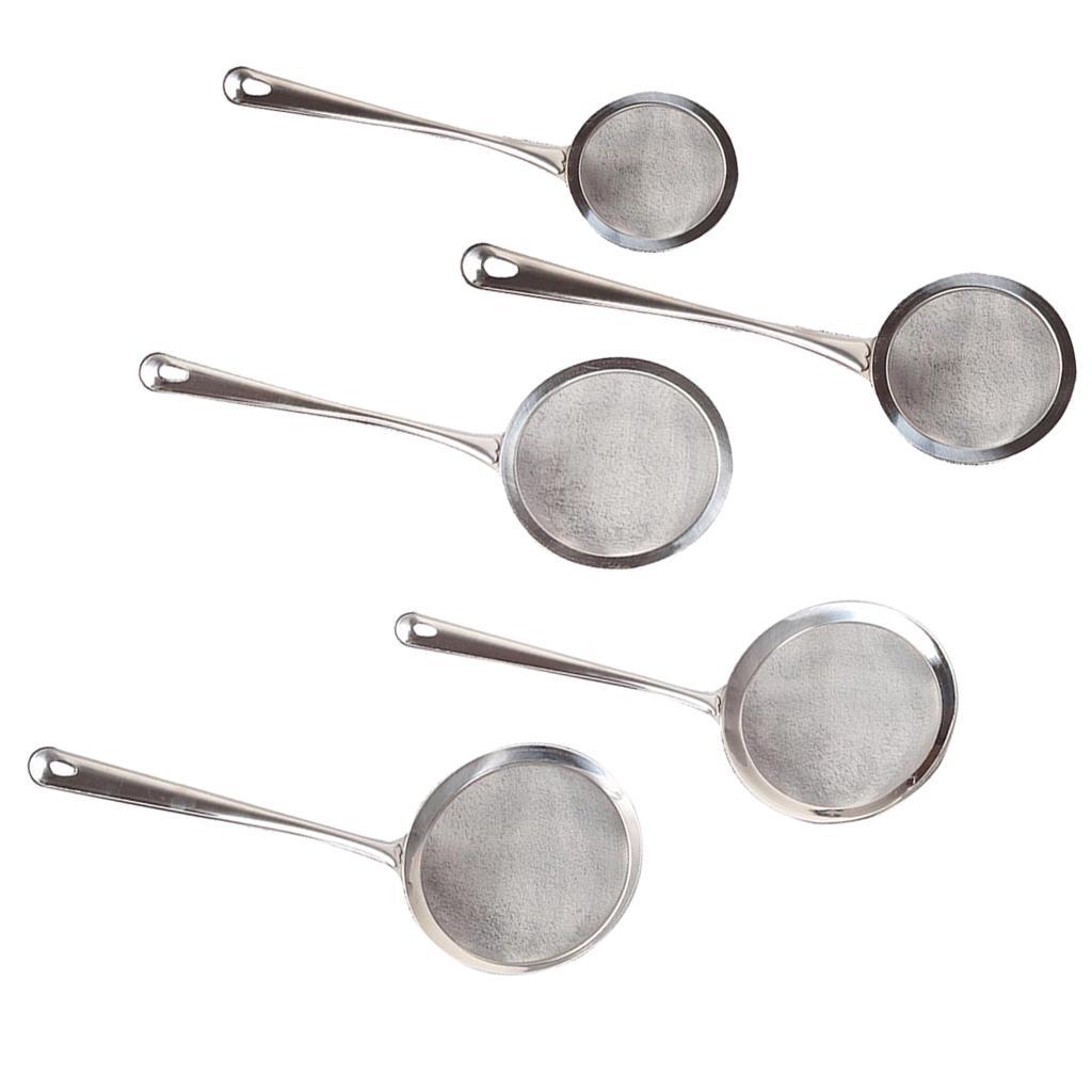 Stainless Fine Mesh Oil Skimmer Spoon Food Strainer Sieve Colander 8cm