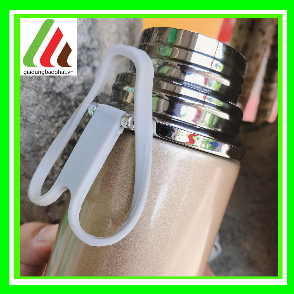 Bình giữ nhiệt Kairuxuan 500ml inox 2 lớp chân không cách nhiệt màu sắc trơn sáng sang trọng tiện lợi