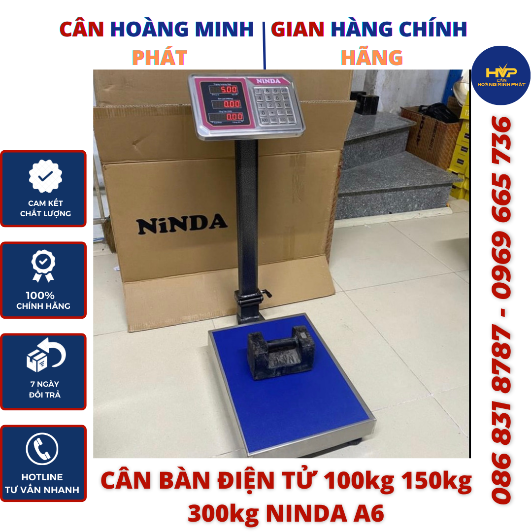 CÂN BÀN NINDA150kg 100kg 300kg ĐIỆN TỬ A6 NHẬT BẢN CAO CẤP (cân tính tiền - tích điện) [ CÂN HOÀNG MINH PHÁT