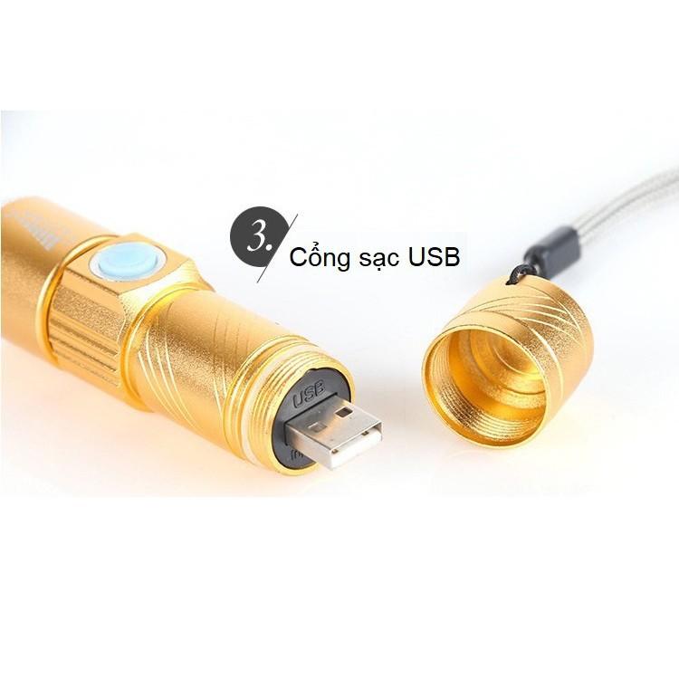 Đèn pin mini Q5 sạc USB