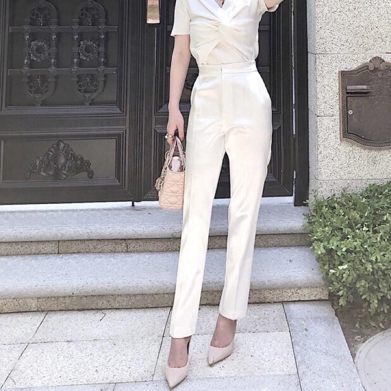 Quần tây lụa ống côn