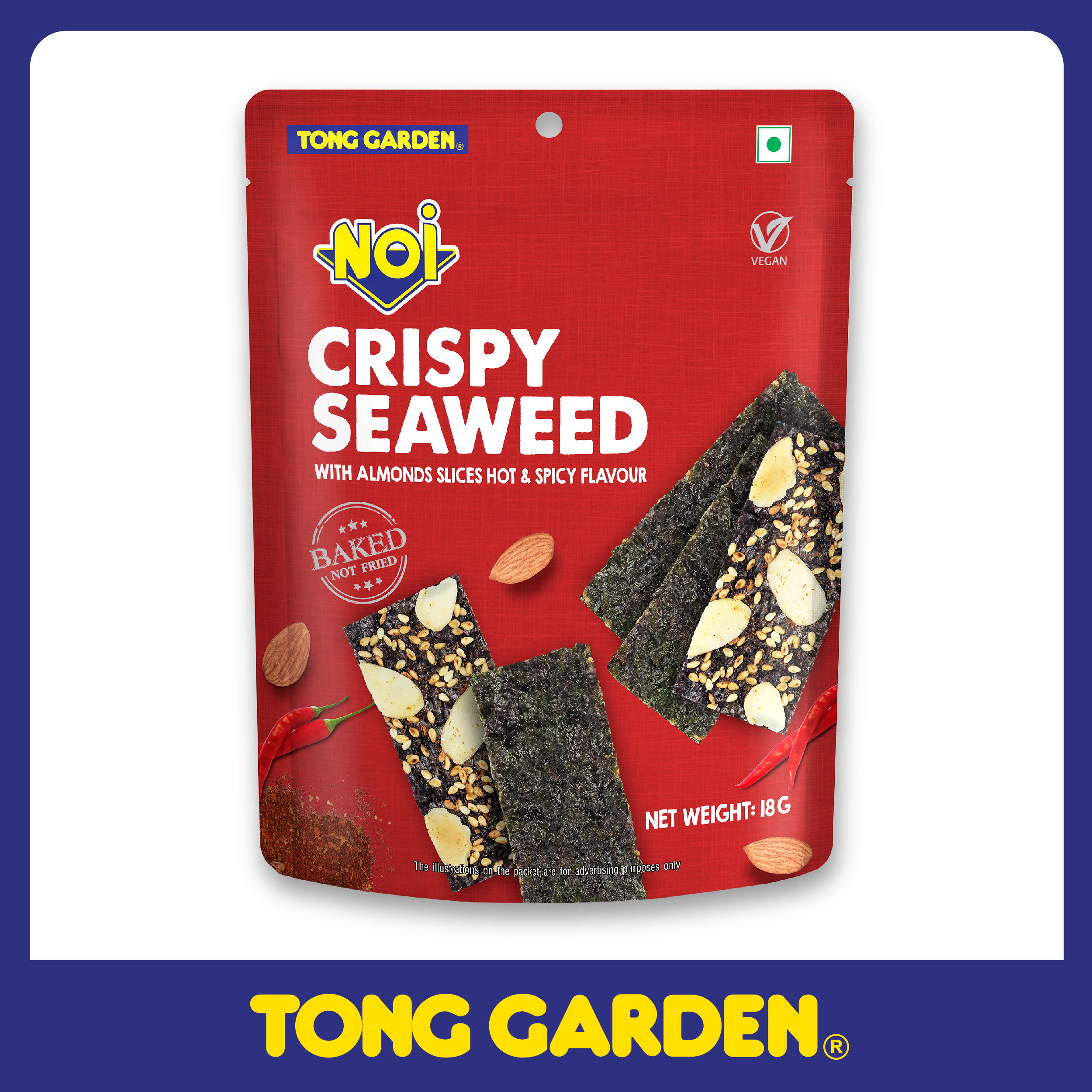 RONG BIỂN SẤY GIÒN VỚI HẠT HẠNH NHÂN VỊ CAY TONG GARDEN 18G