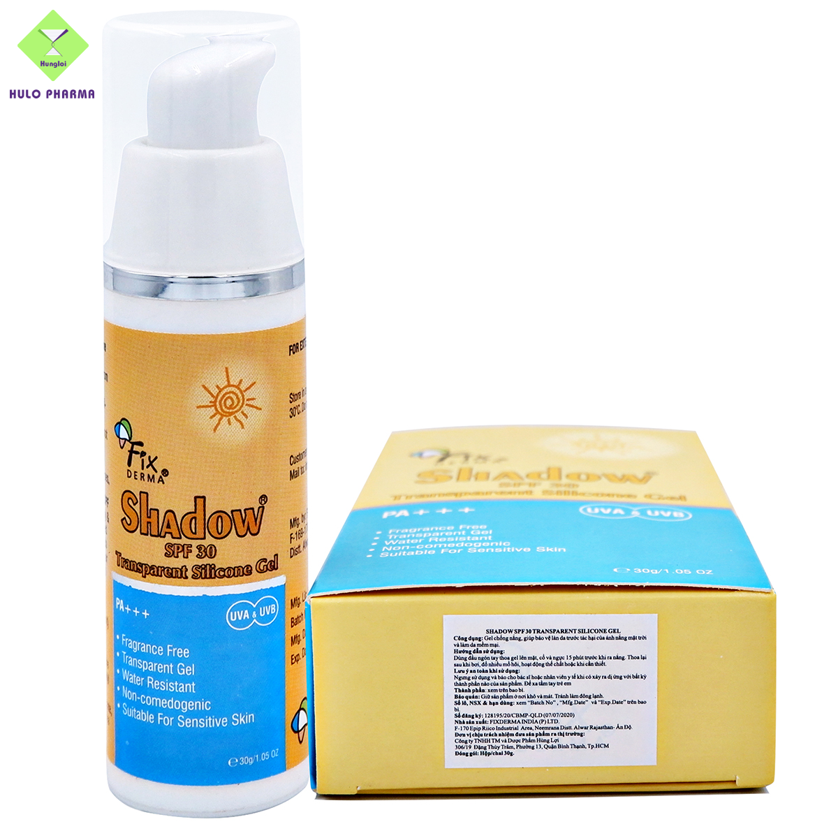 Gel Chống Nắng Trong Suốt, Không Hương Liệu, Phù Hợp Da Nhạy Cảm Fixderma Shadow SPF 30 Transparent Silicone Gel - 30g