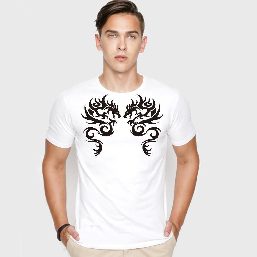 Áo thun nam in hình tattoo rồng trên ngực mtt269