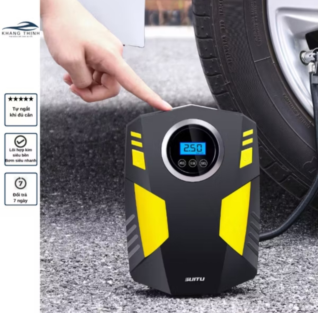 MÁY BƠM HƠI BƠM LỐP ĐIỆN TỬ XE MÁY ÔTÔ SIÊU MẠNH MẪU MỚI CHẤT LƯỢNG