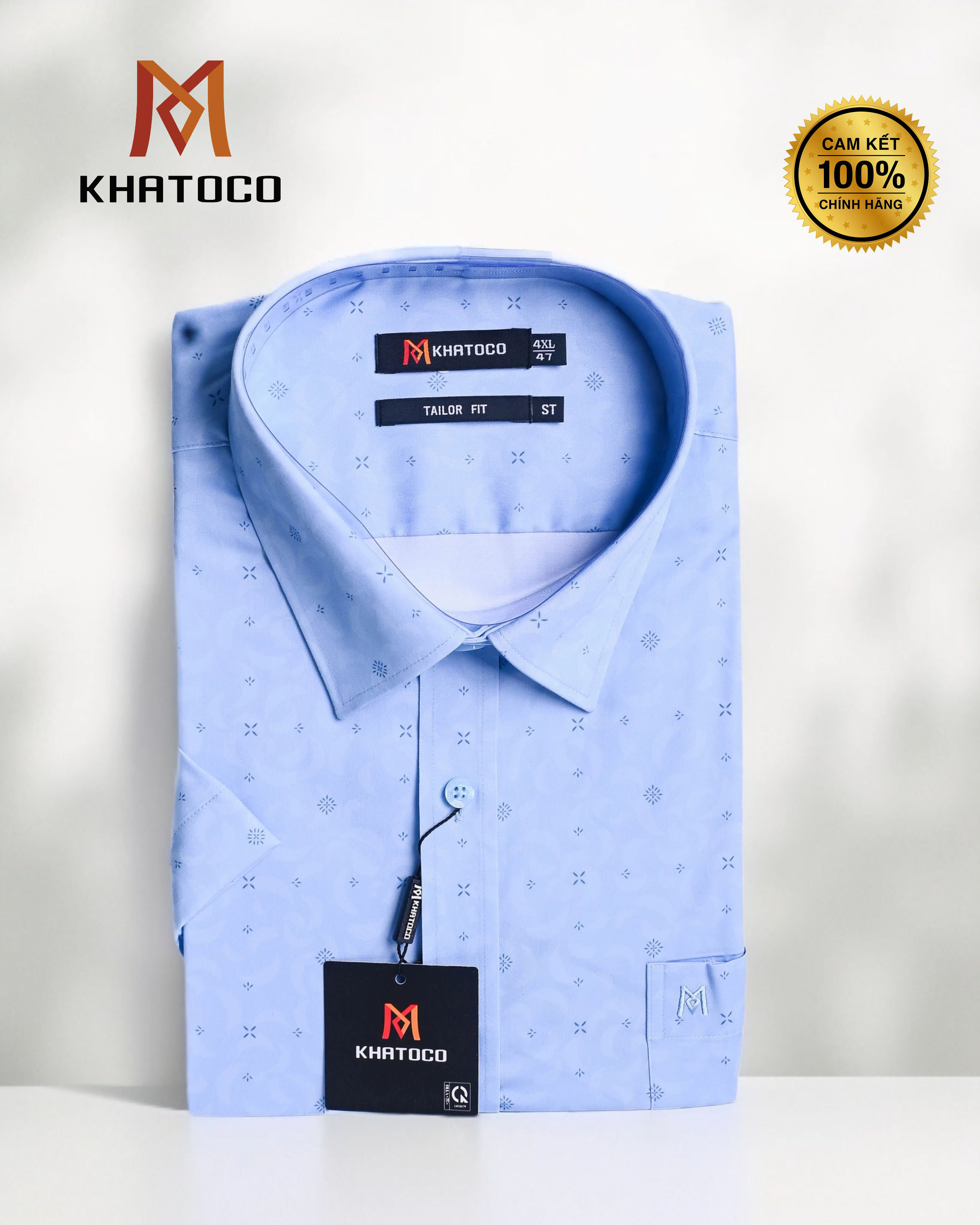 Áo sơ mi tay ngắn Khatoco (size S-&gt;5XL)