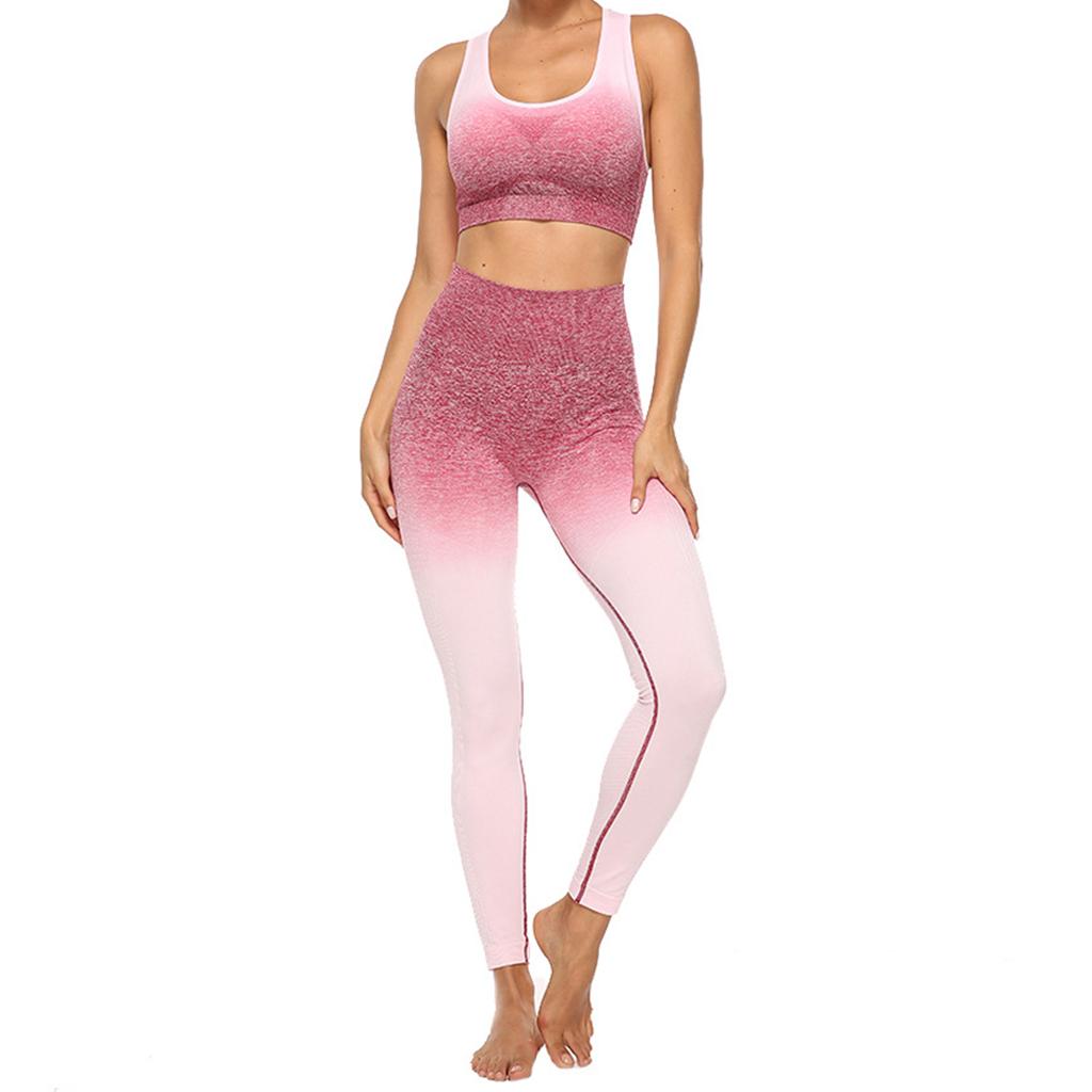 Women 2 Pieces Tracksuit Sports Bra Legging Pants Yoga Set Outfit