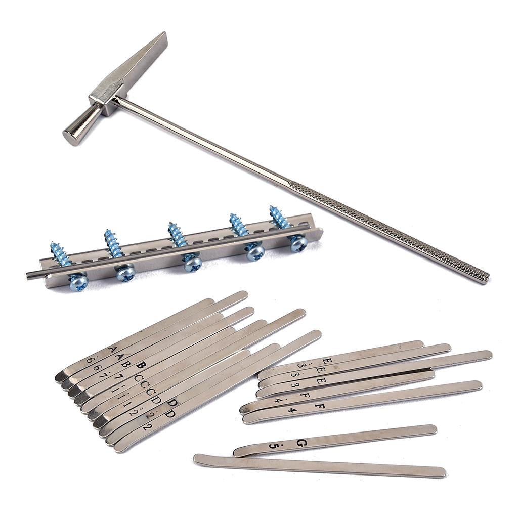Sunnimix 1 Bộ DIY Ngón Tay Cái Đàn Piano Thép Không Gỉ Phím Phần Cứng Cho 17 Phím Kalimba Linh Kiện Thay Thế