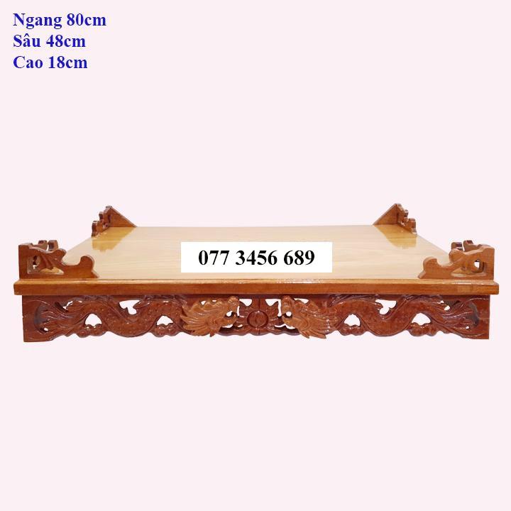 Bàn thờ treo tường gỗ căm xe mặt gõ ngang 80cm