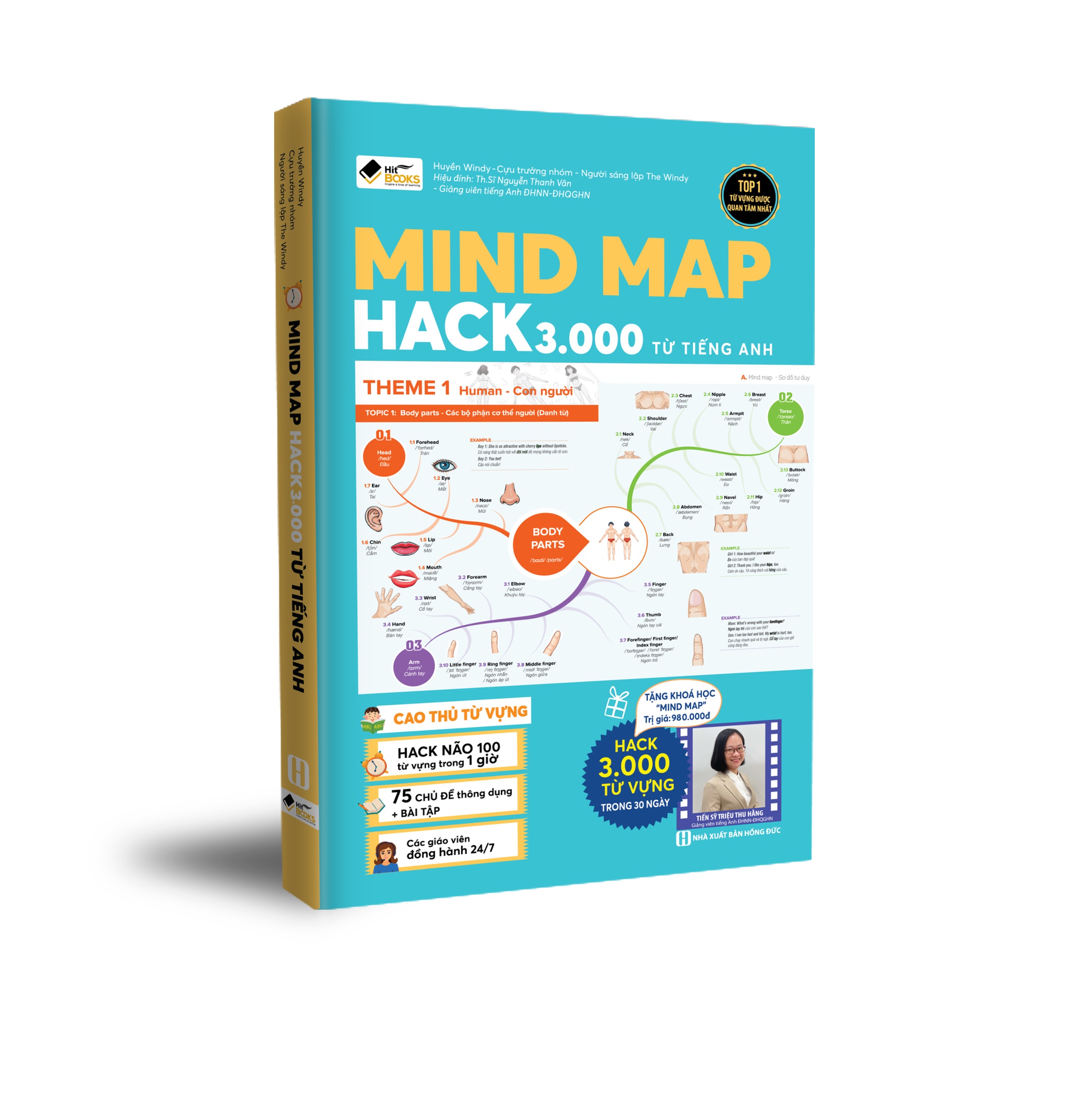 Sách - 2 cuốn Mind map hack 3000 từ vựng tiếng Anh bằng sơ tư duy + 2000 từ vựng tiếng Anh theo chủ đề - HITBOOKS