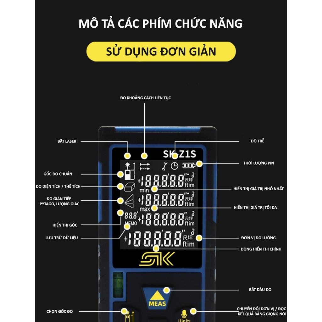 Máy Đo Khoảng Cách bằng tia laser LOẠI 40M, thước đo được nhanh diện tích, thể tích, đổi đơn vị tiện lợi