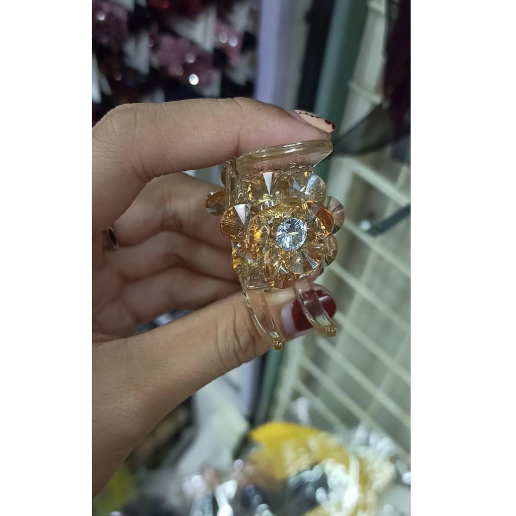Kẹp tóc càng cua 3 - 5 răng hoa đính đá pha lê sang trọng